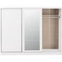 Nevada White Gloss 3 Door Sliding Wardrobe-Seconique