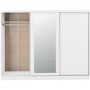 Nevada White Gloss 3 Door Sliding Wardrobe-Seconique