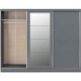 Nevada Grey Gloss 3 Door Sliding Wardrobe-Seconique