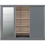 Nevada Grey Gloss 3 Door Sliding Wardrobe-Seconique