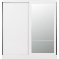 Nevada White Gloss 2 Door Sliding Wardrobe-Seconique