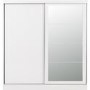 Nevada White Gloss 2 Door Sliding Wardrobe-Seconique