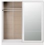 Nevada White Gloss 2 Door Sliding Wardrobe-Seconique