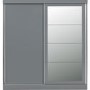 Nevada Grey Gloss 2 Door Sliding Wardrobe-Seconique