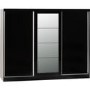 Nevada Black Gloss 3 Door Sliding Wardrobe-Seconique