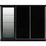 Nevada Black Gloss 3 Door Sliding Wardrobe-Seconique