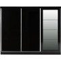 Nevada Black Gloss 3 Door Sliding Wardrobe-Seconique