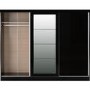 Nevada Black Gloss 3 Door Sliding Wardrobe-Seconique