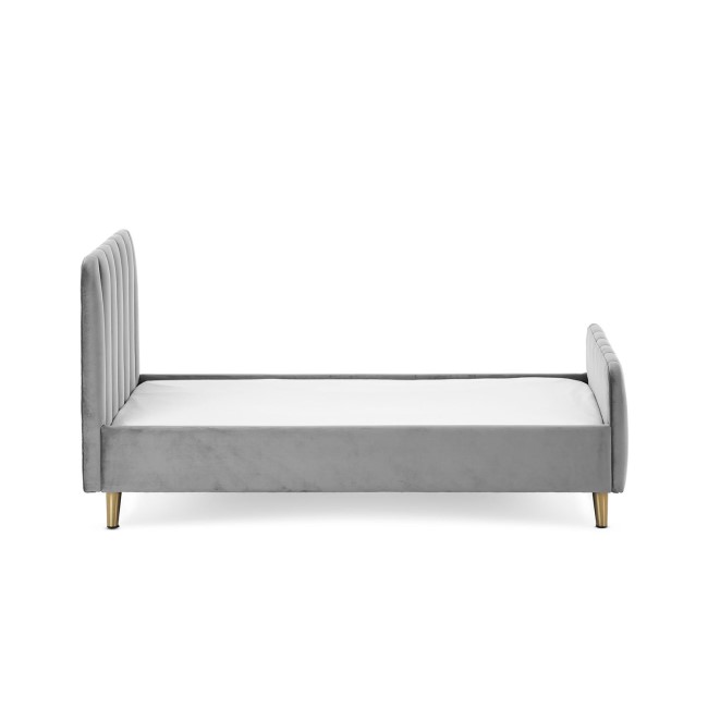 Toddler Bed Frame in Grey Velvet - Gatsby - Obaby 