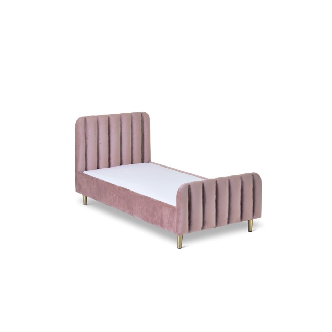 Toddler Bed Frame in Pink Velvet - Gatsby - Obaby