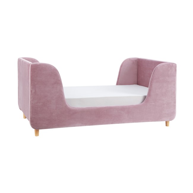 Toddler Bed Frame in Pink Velvet - Lumi - Obaby