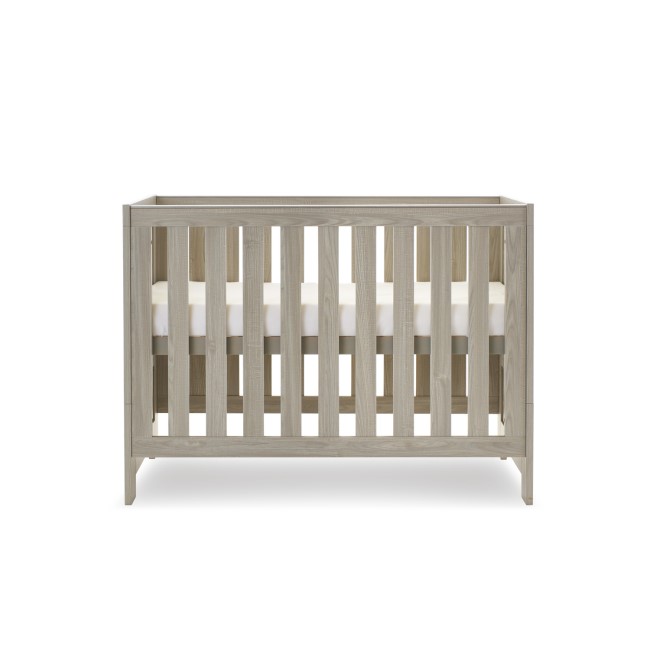 Nika Grey Convertible Mini Cot Bed - Obaby