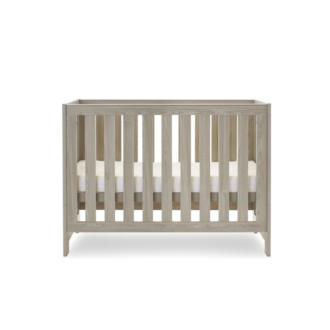 Nika Grey Convertible Mini Cot Bed - Obaby