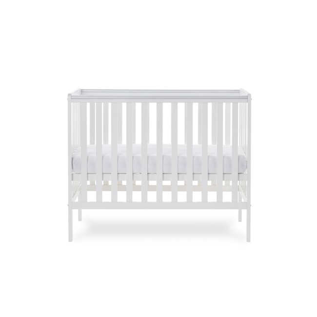 Bantam White Space Saver Cot with Teething Rail - Obaby