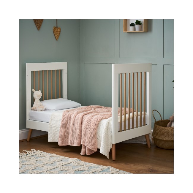 White Two Tone Mini Cot Bed - Maya - Obaby