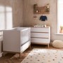 White Mini 2 Piece Nursery Furniture Set - Cot Bed and Changing Table - Astrid - Obaby