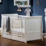 Stamford White Sleigh Cot Bed with Drawer - Obaby