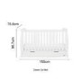 Stamford White Sleigh Cot Bed with Drawer - Obaby