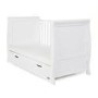 Stamford White Sleigh Cot Bed with Drawer - Obaby