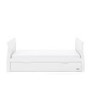 Stamford White Sleigh Cot Bed with Drawer - Obaby