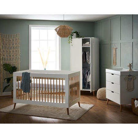 White 3 Piece Nursery Furniture Set - Maya - Obaby