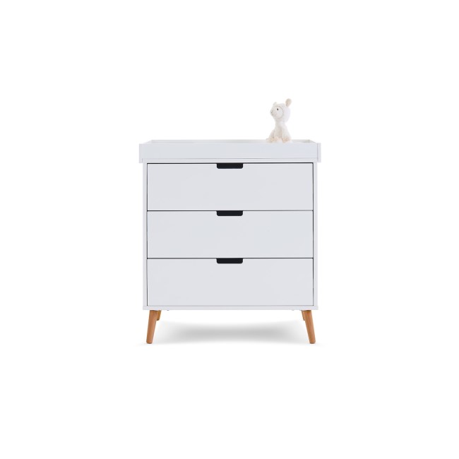 White 3 Piece Nursery Furniture Set - Maya - Obaby