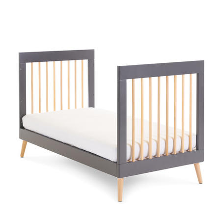 Maya Grey and Wood Convertible Cot Bed - Obaby