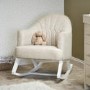 Beige Fabric Round Back Rocking Chair - Obaby