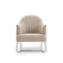 Beige Fabric Round Back Rocking Chair - Obaby