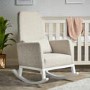 Beige Fabric High Back Rocking Chair - Obaby