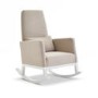 Beige Fabric High Back Rocking Chair - Obaby