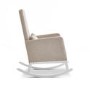 Beige Fabric High Back Rocking Chair - Obaby