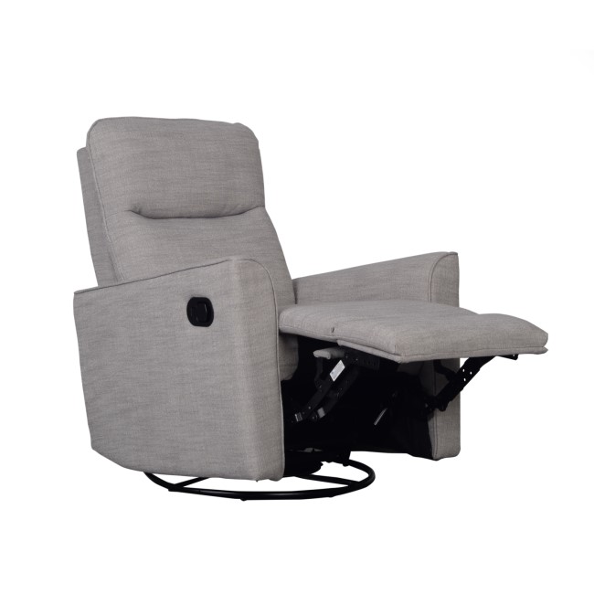 Savannah Swivel Glider Recliner Chair in Pebble - Obaby