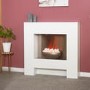 Adam White Freestand Electric Fireplace Suite with Pebble Bowl - Cubist