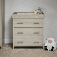 Nika Grey Wash Changing Unit with Storage - Obaby