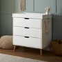 White Two Tone Changing Table with Drawers - Maya - Obaby