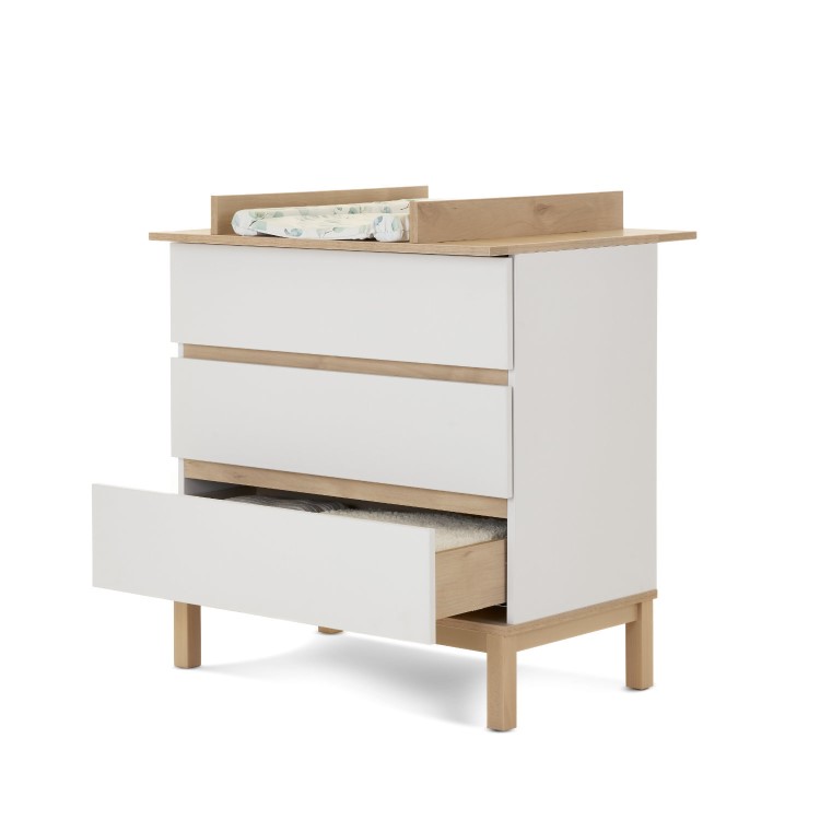 White Two Tone Changing Table with Drawers - Astrid - Obaby