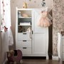 Nursery Wardrobe with Drawers and Shelves in White - Stamford - Obaby