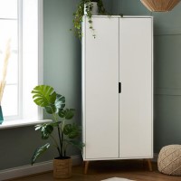 Nursery Wardrobe with Shelf in White - Maya - Obaby