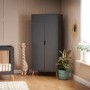 Maya Grey and Wood Double Wardrobe - Obaby