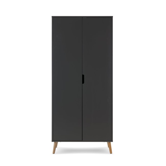 Maya Grey and Wood Double Wardrobe - Obaby