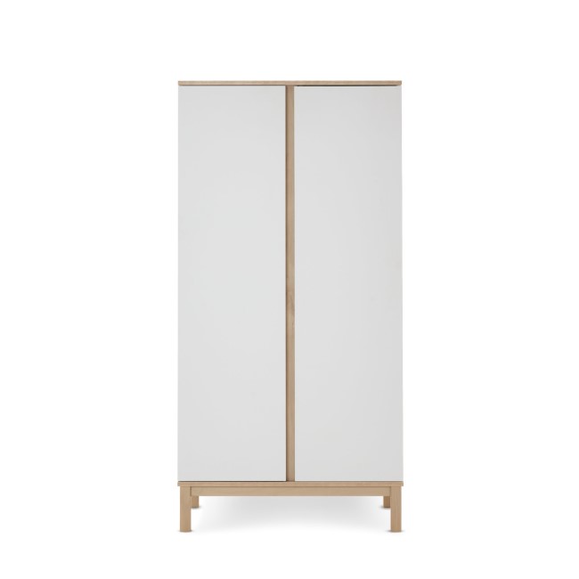 Nursery Wardrobe with Shelf in White - Astrid - Obaby