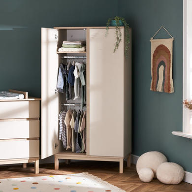 Nursery Wardrobe with Shelf in Satin - Astrid - Obaby