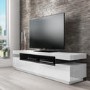 Wide White Gloss TV Stand with Storage - TV's up to 85" - Harlow