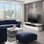 Wide White Gloss TV Stand with Storage - TV's up to 85" - Harlow