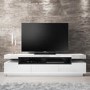 Wide White Gloss TV Stand with Storage - TV's up to 85" - Harlow