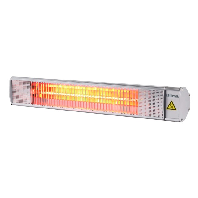 Qlima Wall Mounted Electric Patio Heater - 2kW in Silver