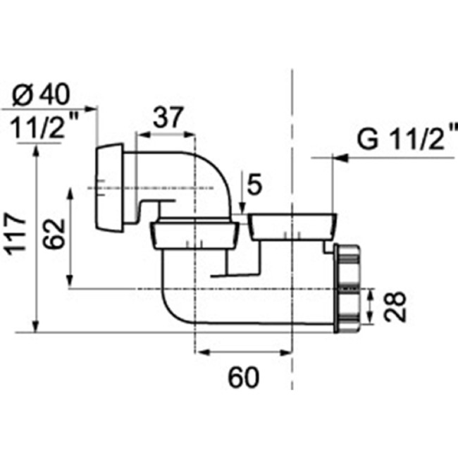 Wirquin Low Profile Bath Waste Trap