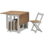 Grey and Pine Space Saving Dining Table Set and Chairs - Seats 4 - Santos