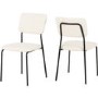 Set of 4 Ivory Boucle Fabric Dining Chairs Sheldon- Seconique 